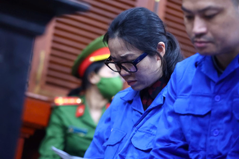 Bị cáo Hồ Thị Thanh Phương tại tòa sáng nay. Ảnh: Trần Quỳnh